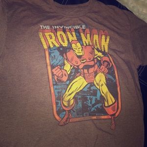 Men’s XL The Invincible Iron Man Brown T-shirt